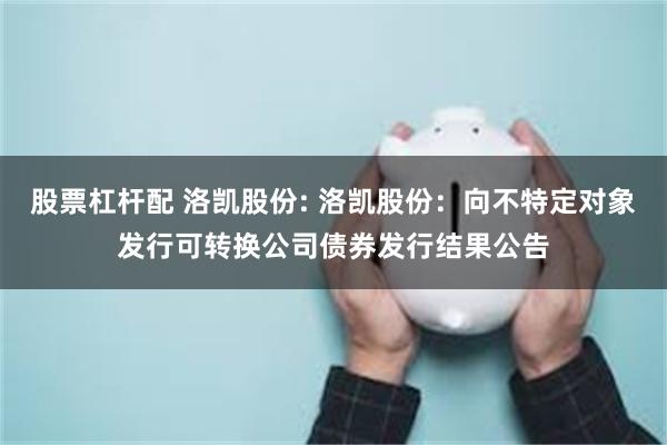 股票杠杆配 洛凯股份: 洛凯股份：向不特定对象发行可转换公司债券发行结果公告