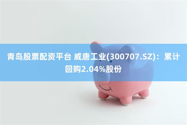 青岛股票配资平台 威唐工业(300707.SZ)：累计回购2.04%股份