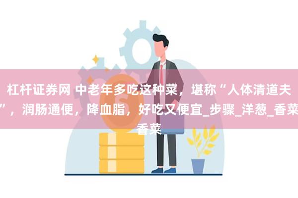 杠杆证券网 中老年多吃这种菜，堪称“人体清道夫”，润肠通便，降血脂，好吃又便宜_步骤_洋葱_香菜